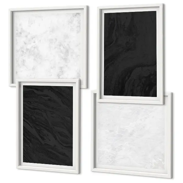 Multi-piece wall decor set dark light glamorous marbles design