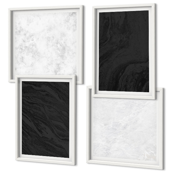 Multi-piece wall decor set Dark light glamorous marbles
