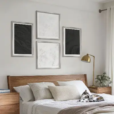 Multi-piece wall decor set dark light glamorous marbles design