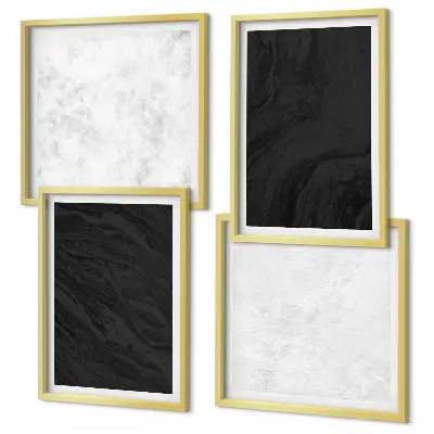 Multi-piece wall decor set dark light glamorous marbles design