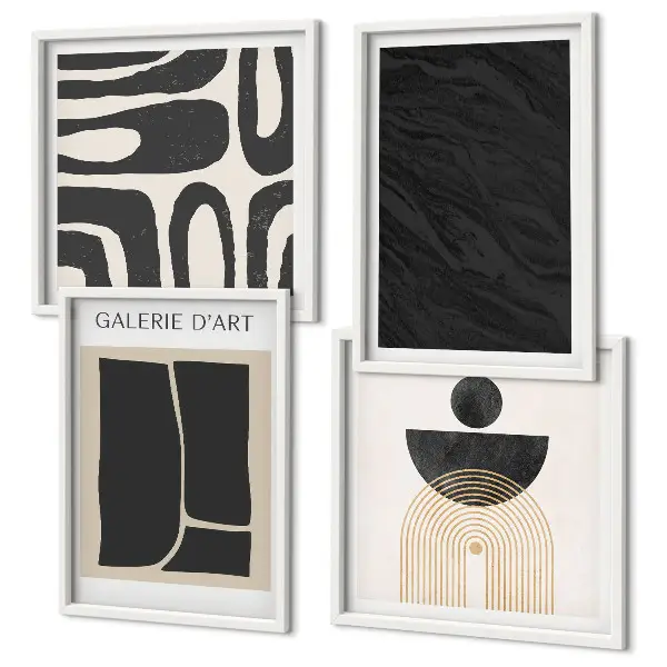 Abstract marble forms wall art set of 4 pieces