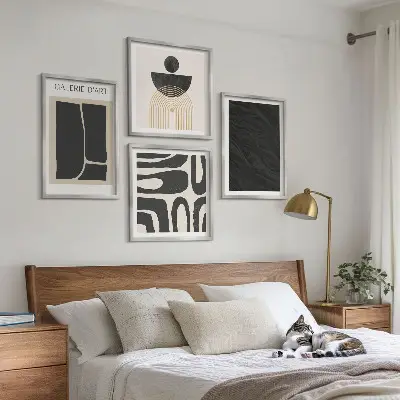 Abstract marble forms wall art set of 4 pieces