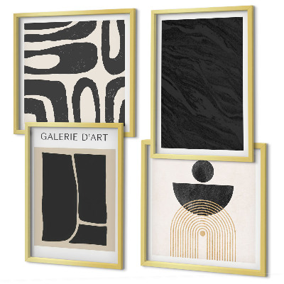 Set of 4 wall art pieces Abstract marble forms
