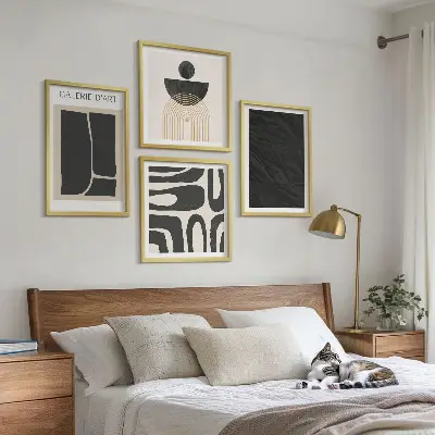 Abstract marble forms wall art set of 4 pieces