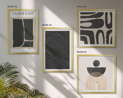 Set of 4 wall art pieces Abstract marble forms