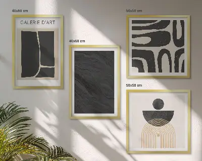 Abstract marble forms wall art set of 4 pieces