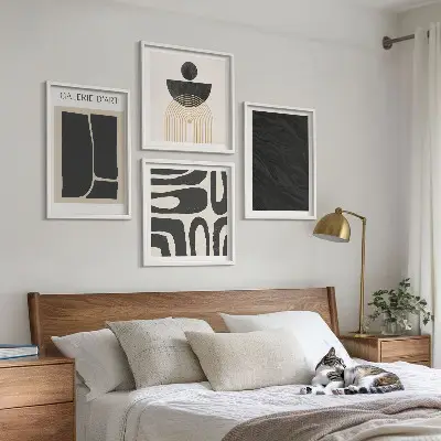 Abstract marble forms wall art set of 4 pieces