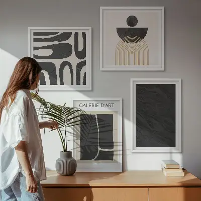 Abstract marble forms wall art set of 4 pieces