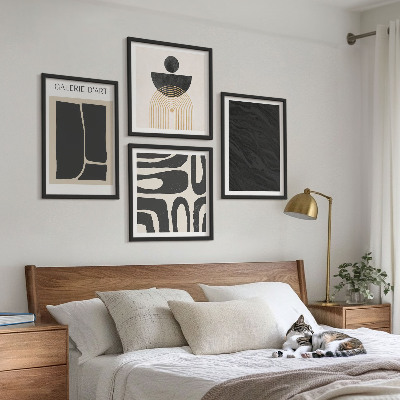 Set of 4 wall art pieces Abstract marble forms