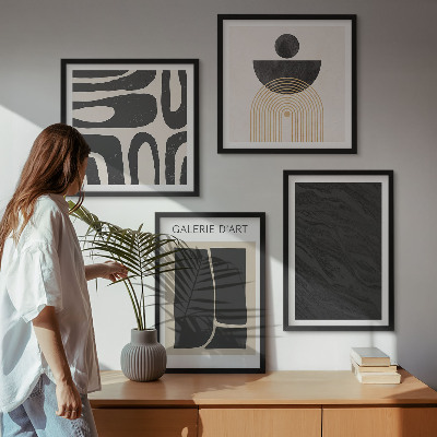 Set of 4 wall art pieces Abstract marble forms