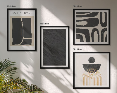 Set of 4 wall art pieces Abstract marble forms