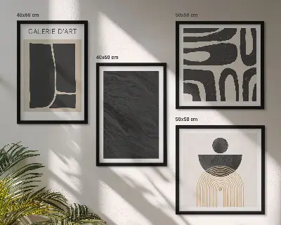 Abstract marble forms wall art set of 4 pieces