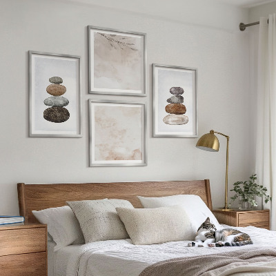 Wall art set Stacks of stones boho painting