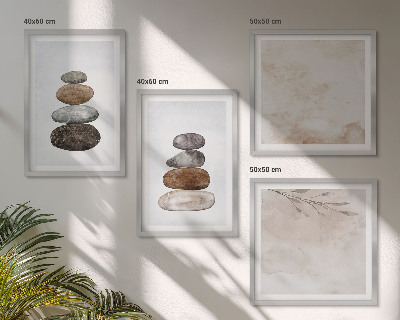 Wall art set Stacks of stones boho painting