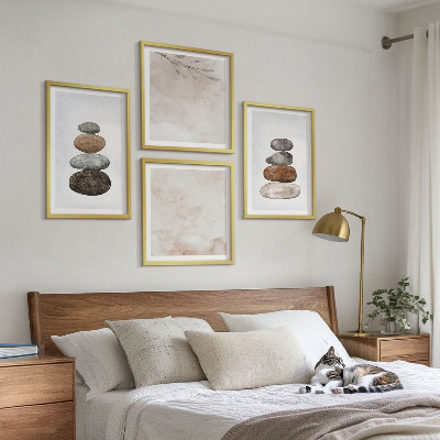 Wall art set Stacks of stones boho painting
