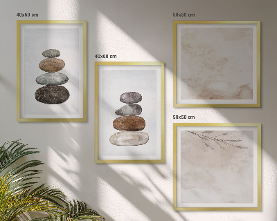 Wall art set Stacks of stones boho painting
