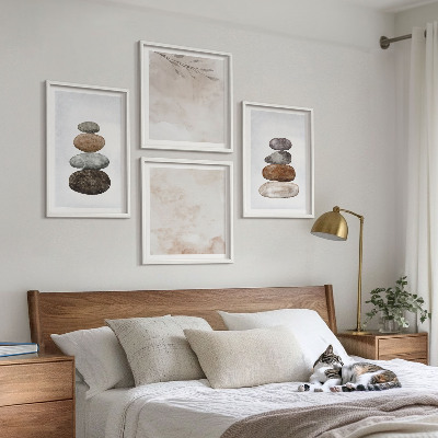 Wall art set Stacks of stones boho painting
