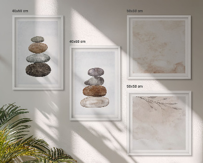 Wall art set Stacks of stones boho painting