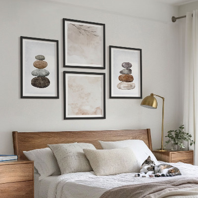 Wall art set Stacks of stones boho painting