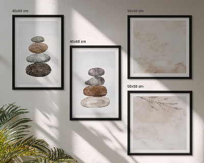 Wall art set Stacks of stones boho painting