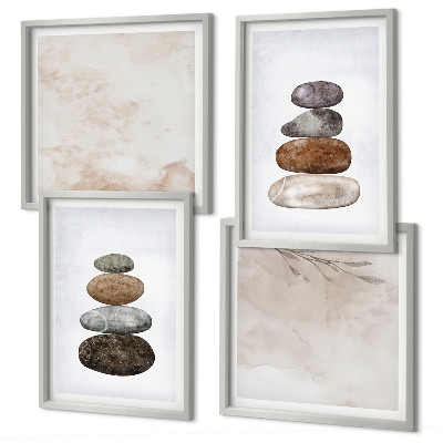Wall art set Stacks of stones boho painting