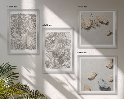 Set of 4 wall art pieces Modern abstract shapes