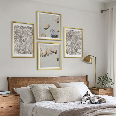 Set of 4 wall art pieces Modern abstract shapes