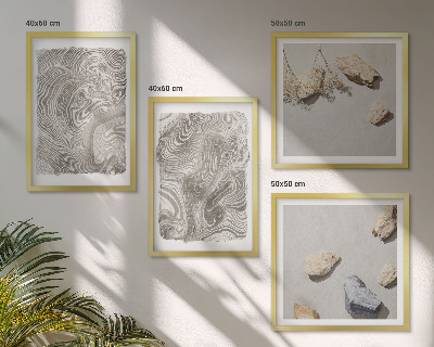 Set of 4 wall art pieces Modern abstract shapes