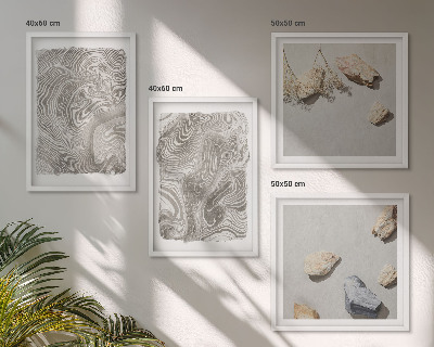 Set of 4 wall art pieces Modern abstract shapes