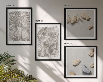 Set of 4 wall art pieces Modern abstract shapes