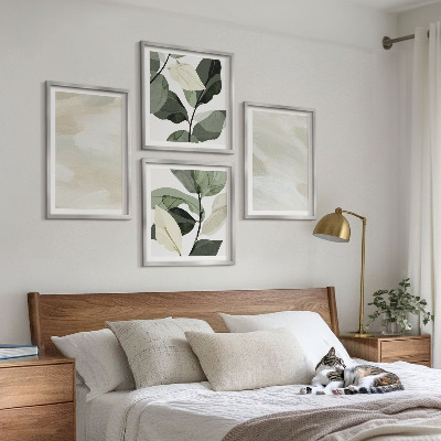 Set of 4 wall art pieces Bright abstract boho paints
