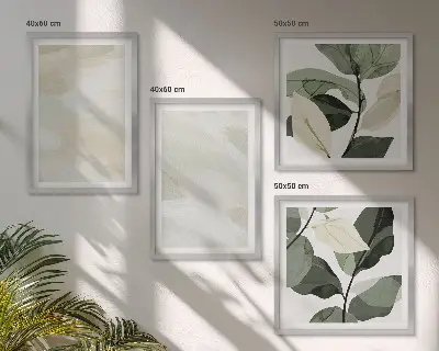 Bright abstract boho wall art set of 4 pieces