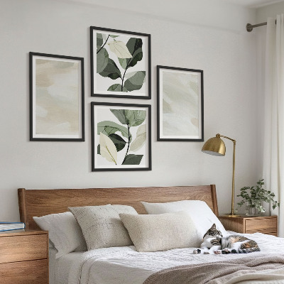 Set of 4 wall art pieces Bright abstract boho paints