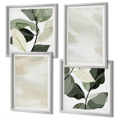 Set of 4 wall art pieces Bright abstract boho paints
