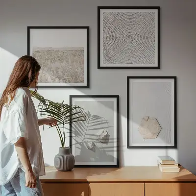 Multi-piece wall decor set with light boho sand textures