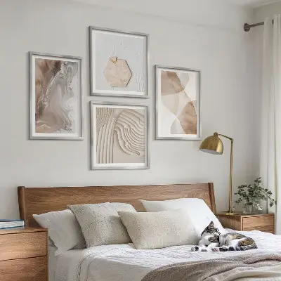 Abstract painted structures wall art set of 4 pieces