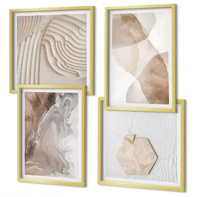 Abstract painted structures wall art set of 4 pieces