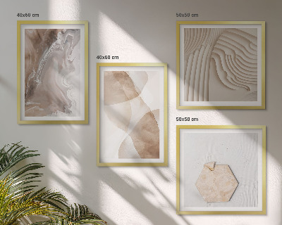 Set of 4 wall art pieces Abstract painted structures