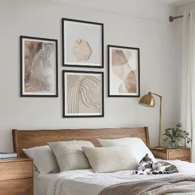 Abstract painted structures wall art set of 4 pieces