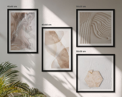 Set of 4 wall art pieces Abstract painted structures