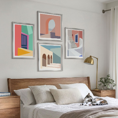 Multi-piece wall decor set Colorful modern buildings