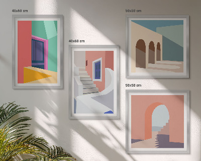 Multi-piece wall decor set Colorful modern buildings