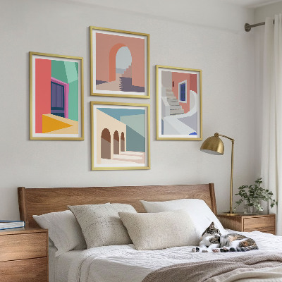 Multi-piece wall decor set Colorful modern buildings