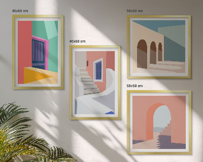 Multi-piece wall decor set Colorful modern buildings