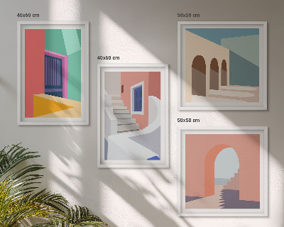 Multi-piece wall decor set Colorful modern buildings
