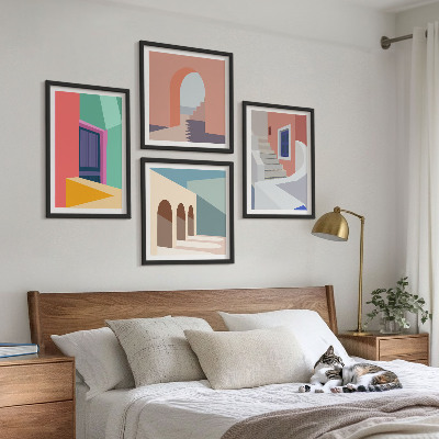Multi-piece wall decor set Colorful modern buildings