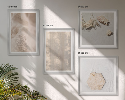 Set of 4 wall art pieces Subtle boho natural textures