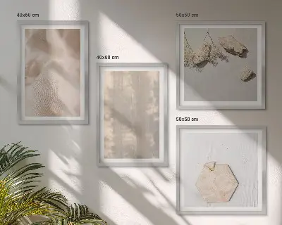 Set of 4 wall art pieces with subtle boho natural textures