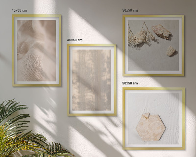 Set of 4 wall art pieces Subtle boho natural textures