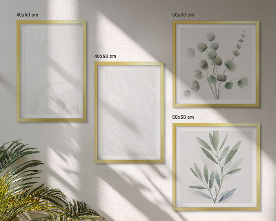 Wall art set Marble structure pastel twigs